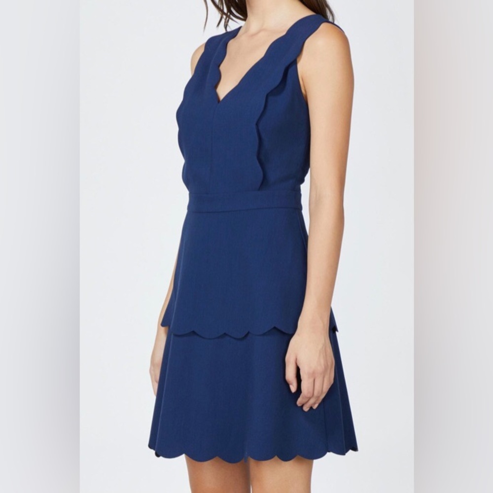 adelyn rae navy scalloped cocktail dress Sz S